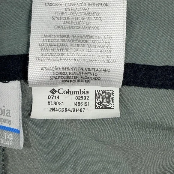 Columbia Omni-Shield Women’s Hiking Pants Size 14 Gray Green Outdoor Trail - Picture 5 of 12